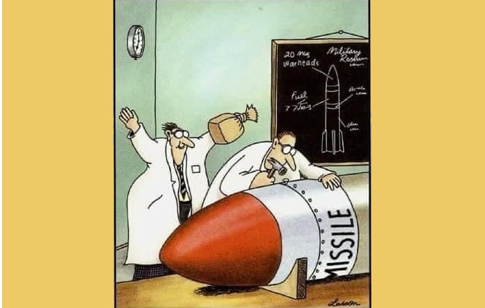 Usunn humor - Papirpose ved bombe - © Gary Larson