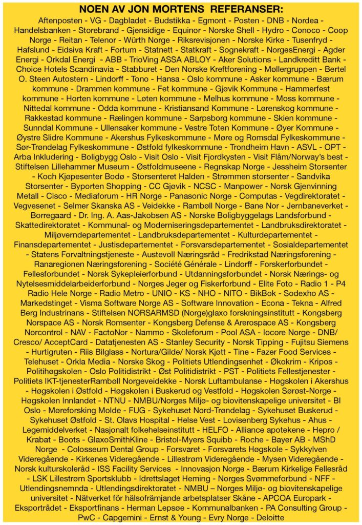 Referanser Jon Morten Melhus bred